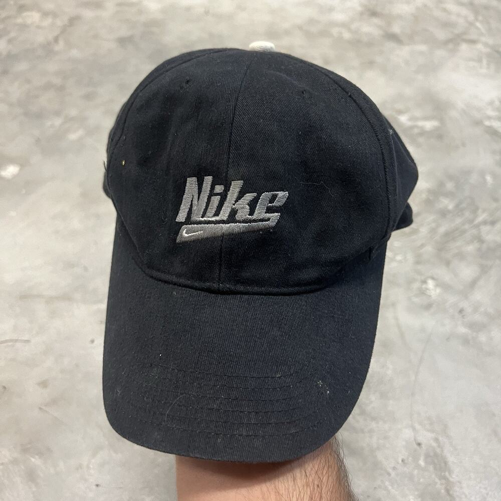 Vintage 90s Nike Faded Snapback Hat Embroidered Swoosh Gray Tag Adjustable